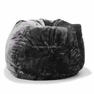 Große übergroße Tear Drop Form Sitzsack Haut abdeckung Schwarz Kunst pelz 3L Kapazität