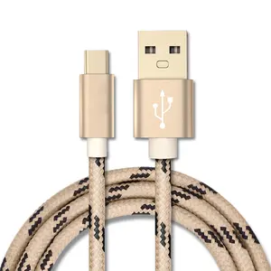 Gold Plated Combination Data High Speed Male USB Type C Braided Cable for Mobile / Tablet