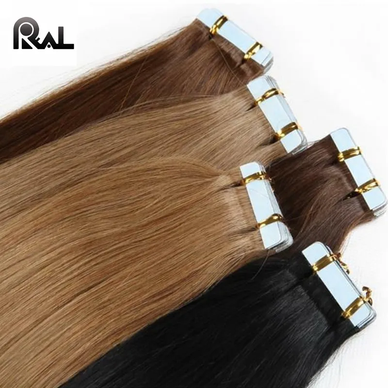 Venta al por mayor 1kg cinta en la extensión del cabello 100% cabello humano doble dibujado virginal de la cutícula punta Remy cinta Paquete de pelo