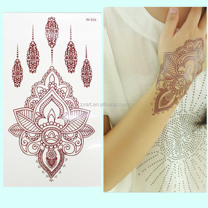 India Henna estilo mano pierna brazo cuello quemado Henna tatuaje temporal etiqueta tatuaje sello - Product Image 2