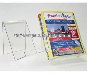 Acrylic Plastic Book Holder Stand Clear Acrylic Magazine Display Rack Wide & Deep Book Display Stand