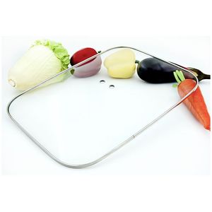 Couvercle en verre pour casseroles de cuisine, poêle à frites carrée bords en acier inoxydable, 3 pièces - Product Image 2