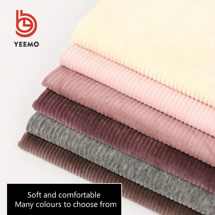 Yeemo טקסטיל 100% פוליאסטר למתוח צלעות קטיפה בד רך קטיפה בד עבור שמלות samt stoff