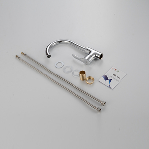 Robinet de cuisine moderne chromé à une <span class=keywords><strong>poignée</strong></span>, pivotant à 360 degrés, pour bar d'eau chaude et froide/évier de préparation, vanne en céramique à un trou - Product Image 6