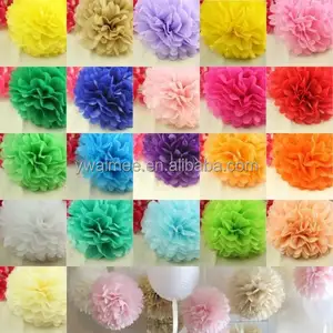 Yiwu Aimee делает оптовые поставки разного размера оберточная бумага pom poms, украшенные помпонами, крепированной бумаги цветок (AM-PB01)