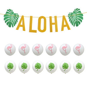 Festa di matrimonio festa nuziale festa estiva Hawaii forniture a tema tropicale Flamingo <span class=keywords><strong>Aloha</strong></span> Banner Luau forniture per feste Set - Product Image 5