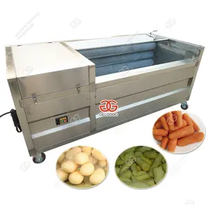 9 Brush Roller Cassava Carrot Potato Ginger Washing and Peeling Machine