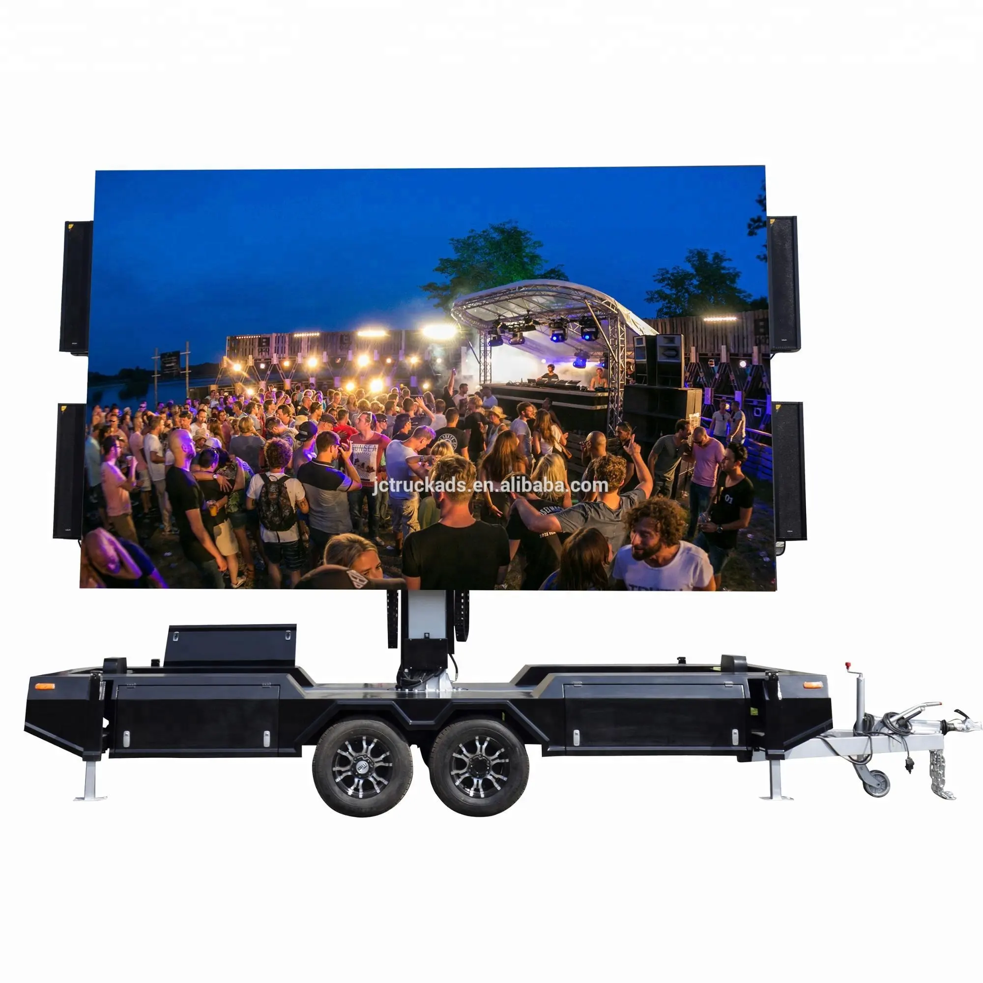 Subindo 2M reboque móvel levou outdoor digital board para ao ar livre