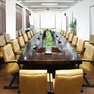Mesa de reunião de móveis de madeira sólida luxuosa, 16 20 pessoas, mesa de conferência