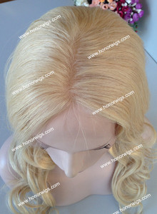 F846 Commande Personnalisée Perruque de Cheveux Humains Chinois Full Lace #613 Couleur 24 "Longueur 130% Densité de Cheveux Perruques Grandes Boucles - Product Image 4