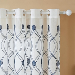 Rideaux en tulle blancs brodés à <span class=keywords><strong>motif</strong></span> ondulé Topfinel, rideaux en tulle pour salon, chambre à coucher, tulle pour porte de cuisine - Product Image 2