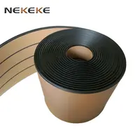NEKEKE 25 metros rollo de 200mm de ancho con negro de calafateo línea de teca sintética PVC compuesto de la cubierta
