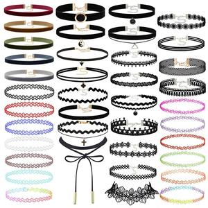 Colliers Vintage au ras du <span class=keywords><strong>cou</strong></span> pour femmes, Punk rétro gothique élastique, vente en gros, 17 km - Product Image 6