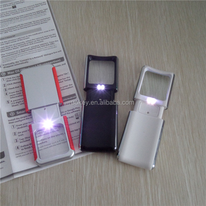 Lampu baca 2 LED kaca pembesar saku 3x perbesaran Logo kustom lampu baca dengan desain Modern bertenaga baterai - Product Image 5