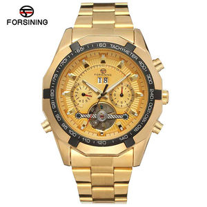 Orologi da <span class=keywords><strong>Uomo</strong></span> Forsining in <span class=keywords><strong>Acciaio</strong></span> Inossidabile Dorato Impermeabili di Marca di Lusso <span class=keywords><strong>Orologio</strong></span> da Polso Meccanico Trasparente - Product Image 6