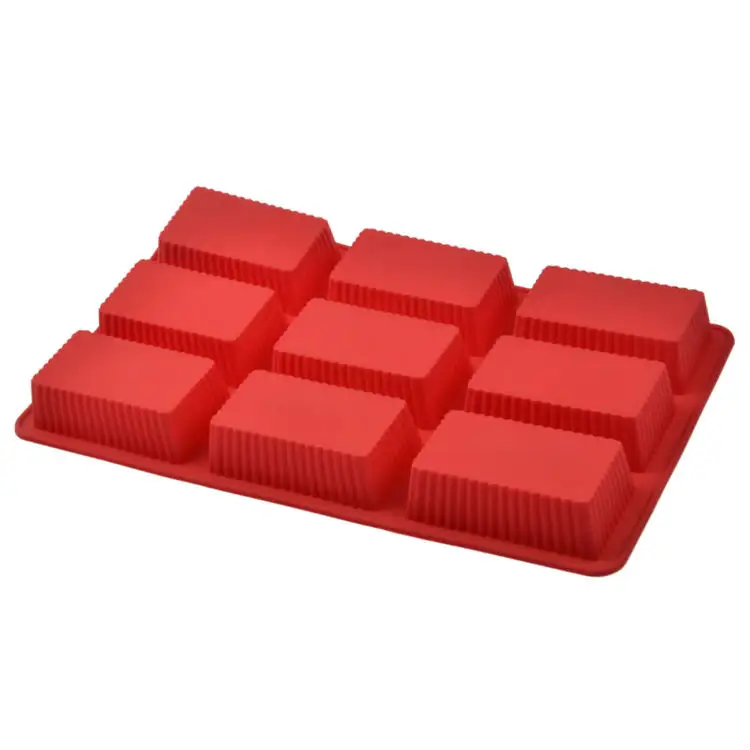 With Quality Warrantee 9-Cavity Silicone Cake Mould Rectangle Baking Molds