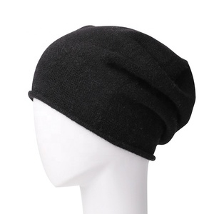 Plaine confortable doux 100% cachemire chapeaux hommes hiver tricot laine mérinos cachemire <span class=keywords><strong>bonnet</strong></span> chapeaux hommes femmes dames - Product Image 3