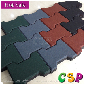 45mm d'épaisseur imbriqué extérieur chien os sol voie caoutchouc pavé carrelage pas cher gazon artificiel produit - Product Image 5
