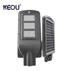 Yüksek güç hareket sensörü 20w 40w 60 watt akıllı akıllı entegre tüm bir güneş sokak ışık 60 w ile kutup