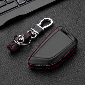 Porte-clés de voiture 4D en cuir véritable noir pour X3 X4 X5 X6 SUV Type de fermeture suspendue avec boîte porte-clés incluse - Product Image 2