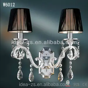 크리스탈 벽 촛불 빛 벽 빈티지 Sconce 패브릭 그늘