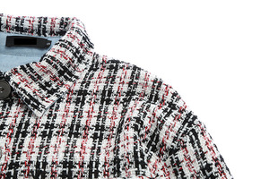 Camicie Eleganti da Donna in Tweed a Maniche Lunghe con Taglio Speciale, Bluse Invernali Eleganti da Fornitore Cinese di Abbigliamento - Product Image 3