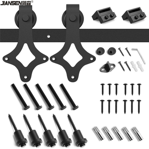 Kit <span class=keywords><strong>de</strong></span> quincaillerie pour <span class=keywords><strong>porte</strong></span> <span class=keywords><strong>de</strong></span> <span class=keywords><strong>grange</strong></span> avec <span class=keywords><strong>rail</strong></span> coulissant silencieux en forme <span class=keywords><strong>de</strong></span> diamant personnalisé en gros - Product Image 1