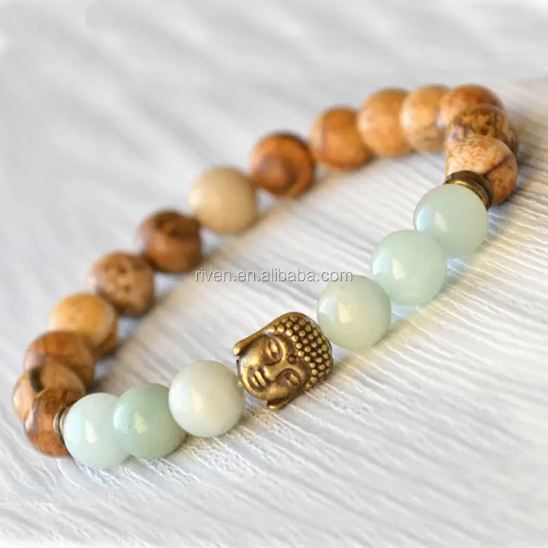 SN1350 nuovo arrivo 8mm perline Mala perline Buddha Energy Jewelry Gemstone Yoga bracciale uomo