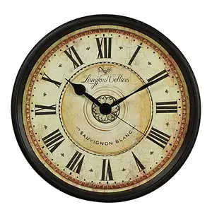 Wall Clock, JUSTUP 12 inch Black Wall Clock European Style Retro Vintage Clock Non - Ticking Whisper Quiet Battery Operated with