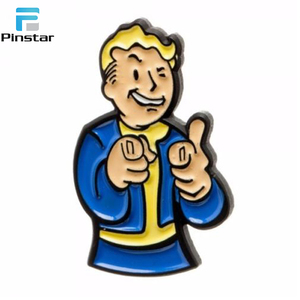 Großhandel Herstellung Creative <span class=keywords><strong>4</strong></span> Vault Boy Charakter Metall Brosche Hochwertige harte weiche Emaille Anstecknadel für Kleidung - Product Image 4
