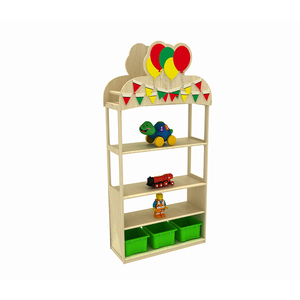 Mobiletto Ecologico a Forma di Giraffa in <span class=keywords><strong>Legno</strong></span>, <span class=keywords><strong>Scaffale</strong></span> Portaoggetti per Bambini con Contenitori in Plastica - Product Image 5