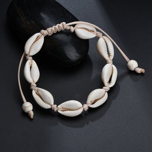 Handmade Natural Seashell Knit <strong>Bracelet</strong> Simple <strong>Shell</strong> Fashion Charm <strong>Bracelets</strong> for Women Beach Jewelry (KB8173) - Product Image 1