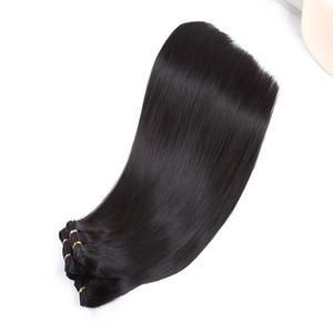 Soprano brasiliano di remy doppio disegnato trama dei capelli neri acconciature di estensione del tessuto - Product Image 6