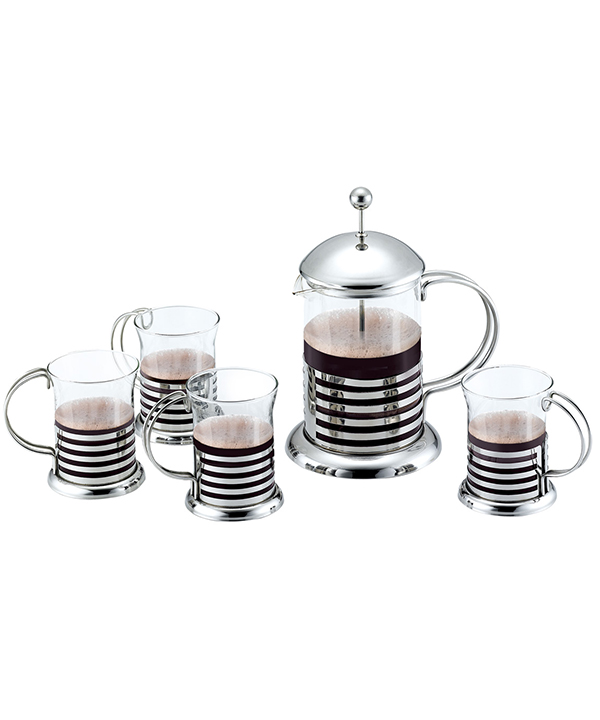Haonai manufactured french press set 1.5L french press coffee maker + 200ml coffee cup french press