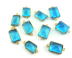Hydro Blue Topaz con oro Vermeil-Conector de Plata de Ley 925/componentes hallazgos y componentes de joyería - Product Image 1