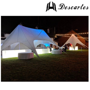 Tentes de plage jaunes à double pic en forme d'étoile pour les villages de vacances - Product Image 3