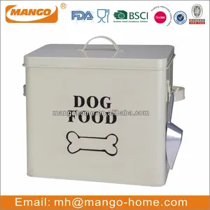 Colorful Rectangular Enamel Metal Pet Food Storage Containers