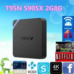 Hot IPTV di Android TV box T95N-Mini M8S Pro S905x Quad core 2 GB 8 GB kodi completamente caricato android 6.0 tv box