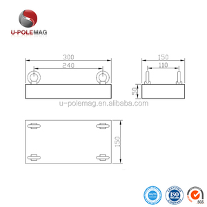 Separadores de Placas Magnéticas de Neodimio, Imán Industrial Permanente Suspendido, Cartón de <span class=keywords><strong>Acero</strong></span> <span class=keywords><strong>Inoxidable</strong></span> <span class=keywords><strong>304</strong></span>, 7000 Gauss - Product Image 4