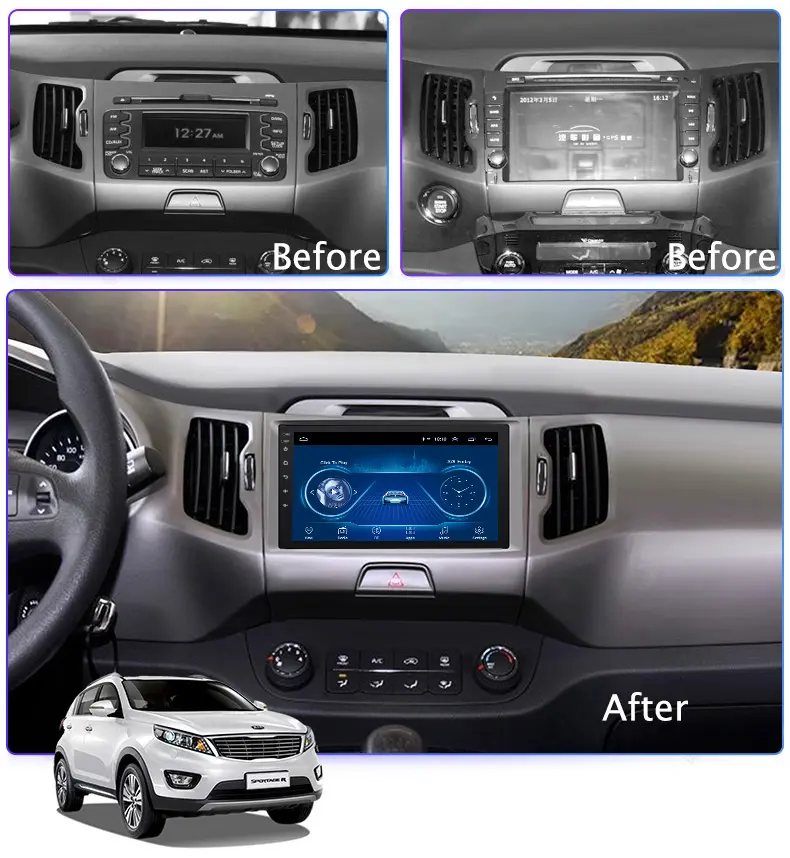 Wanqi-autoradio 9 ", android 10, navigation gps, lecteur multimédia, dvd, système stéréo, 4 cœurs, pour voiture KIA Sportage R (2010 à 2016)