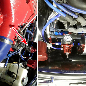 Régulateur de pression de <span class=keywords><strong>carburant</strong></span> universel AE Style 7, MGTE mkii rouge, avec kit de ligne de tuyau et jauge, livraison gratuite - Product Image 6