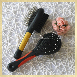 Doppia faccia Pet Dog gatto pulizia dei peli di rimozione di spargimento pettini <span class=keywords><strong>con</strong></span> aghi e setole - Product Image 2