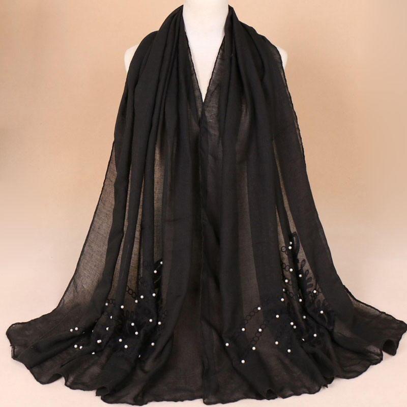 Scialle Cotone Maglia Sciarpa Hijab In Cotone Maglizzato - Scialle Lungo 170x60 Cm, Morbido E Multicolore Per Tutti I Giorni Scialle Musulmano - Foto 8