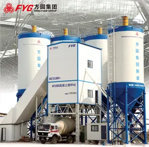 Factory Direct High Quality small mobile concrete batch plant HZS180 with cheap price
