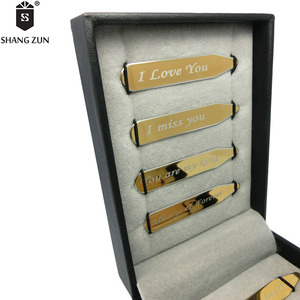 Professionnel personnalisé dans une boîte cadeau 8 pièces différentes couleur dorée mots d'amour en acier inoxydable cols - Product Image 4