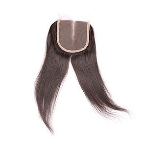 Cina Brasiliano Dei Capelli Di Seta Dritto 4*4 Chiusura Del Merletto Con I Capelli Del Bambino Nodi Candeggiati - Product Image 4