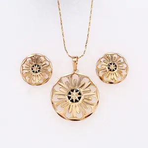 62295 Xuping latest design 18k gold color jewelry set korean jewelry