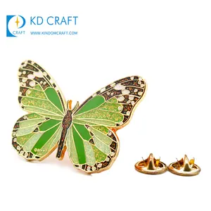 Металлическая 3d мягкая эмалированная блестящая Милая булавка в виде бабочки из цинкового сплава под заказ