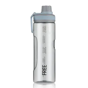 Botella de agua Mineral de plástico transparente, portátil, alta calidad, 500ml, deporte, no aplicable para ebullición de agua, con accesorios de tapa