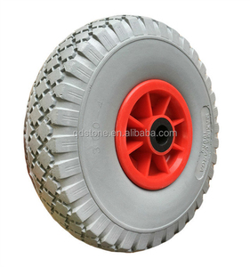 Roue en mousse PU de <span class=keywords><strong>10</strong></span> pouces 3.00-4 avec jante en plastique pour chariot - Product Image 2
